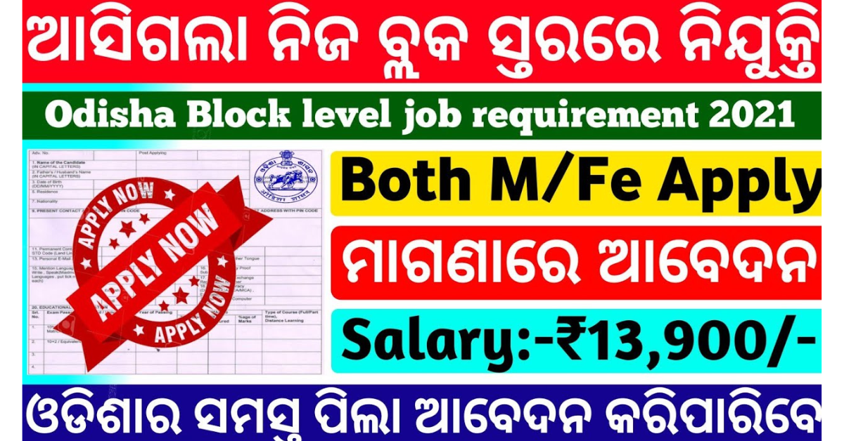 Odisha Block Level Storekeeper Job 2024 Apply Govt Job Notification